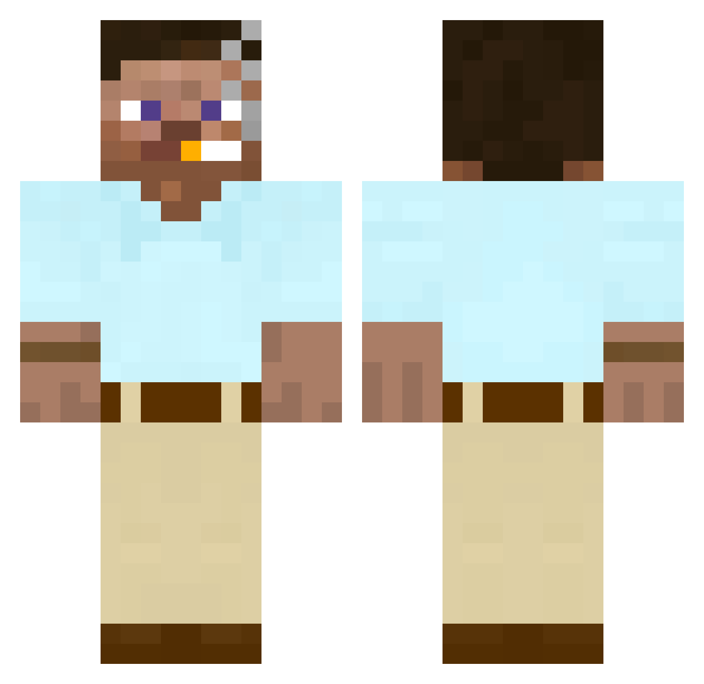 contortednuts Minecraft skin, front and back view