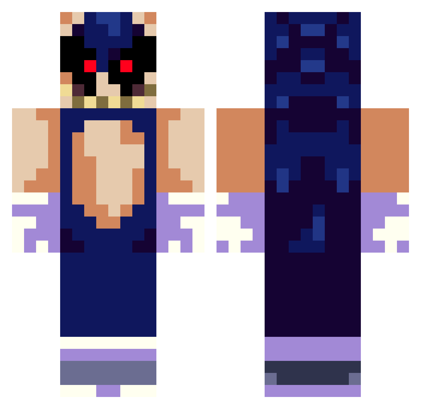 Retro_Spector Minecraft skin, front and back view