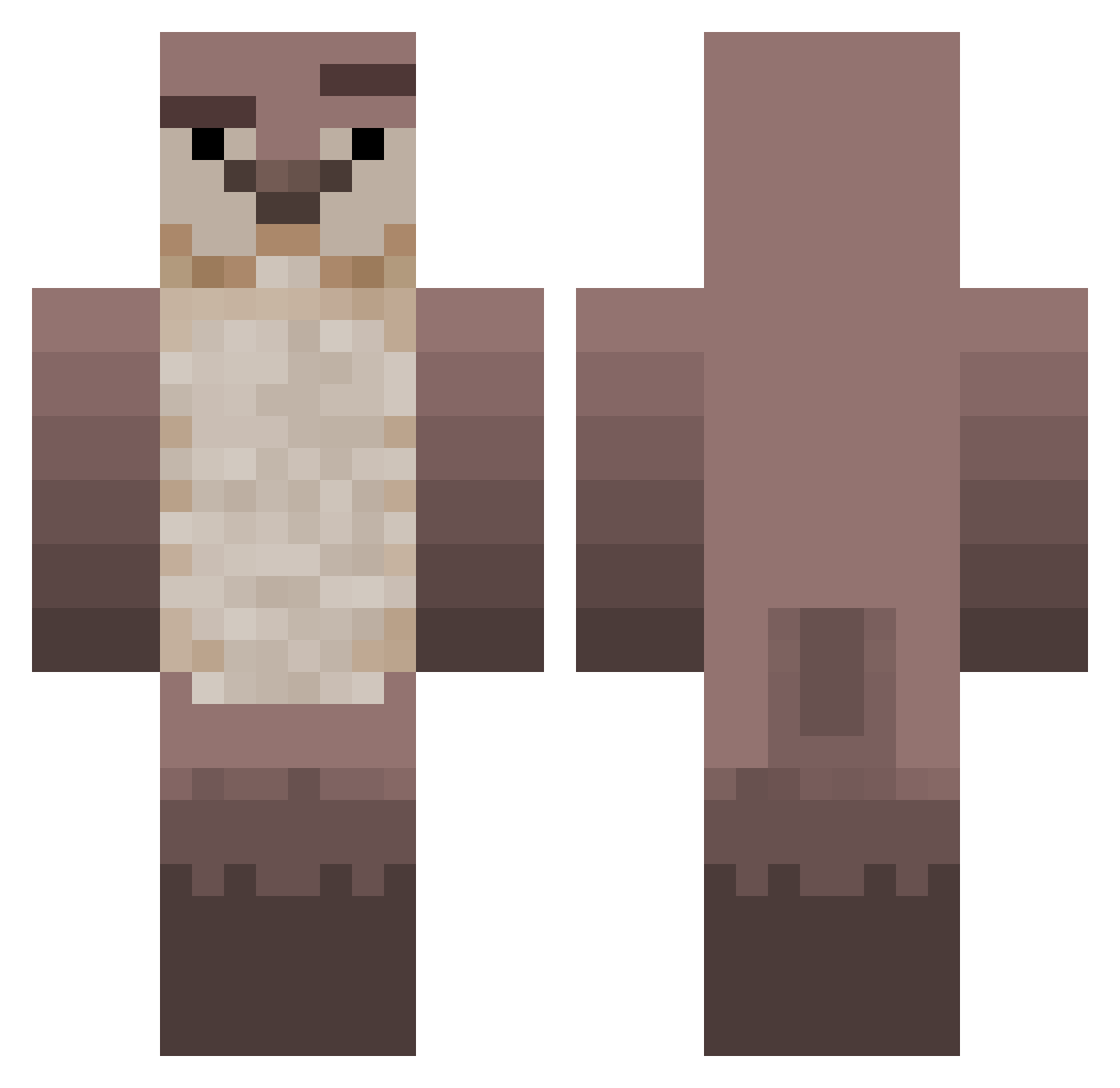 Lemusz Minecraft skin, front and back view
