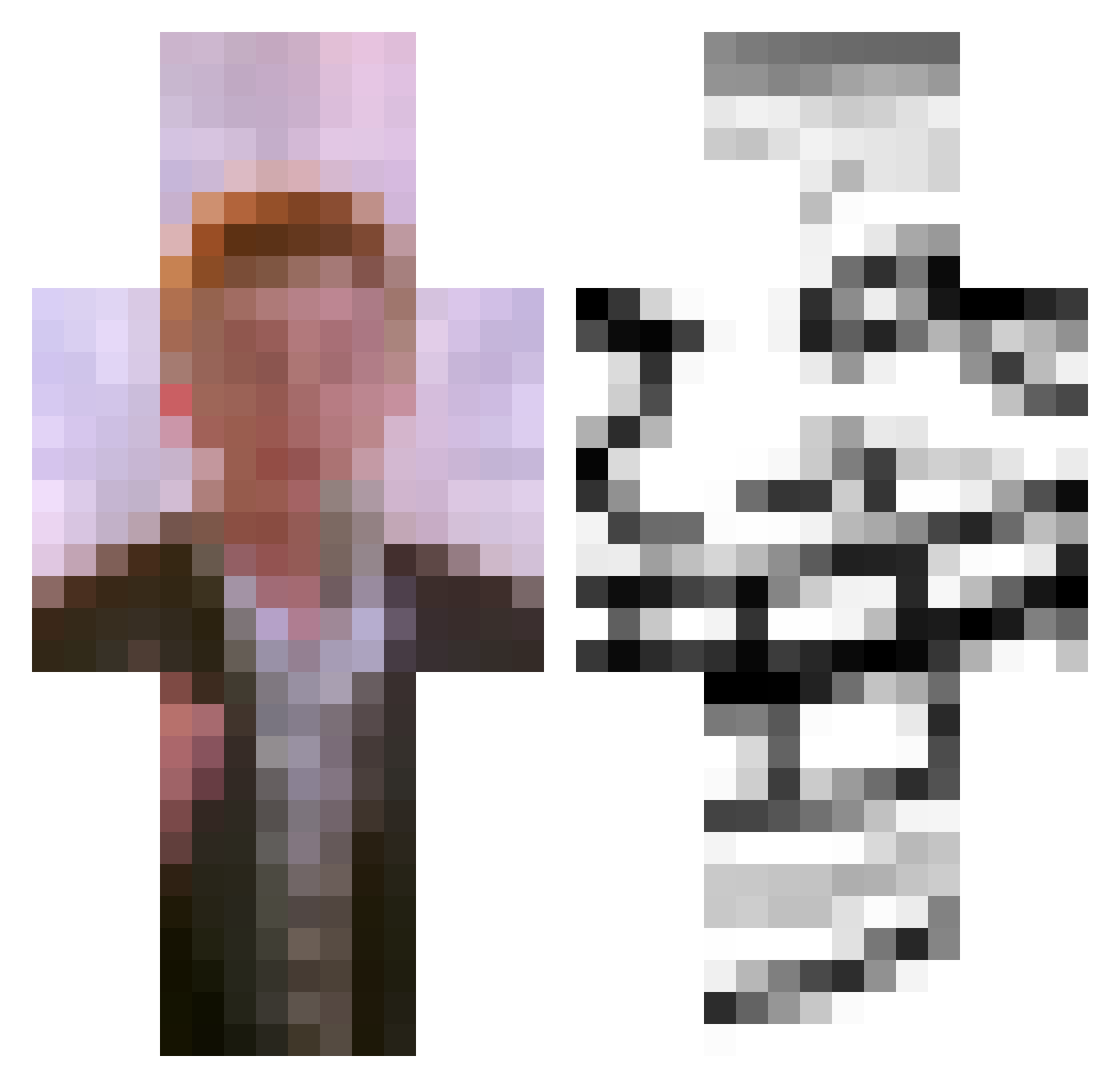 __UnNam3d Minecraft skin, front and back view