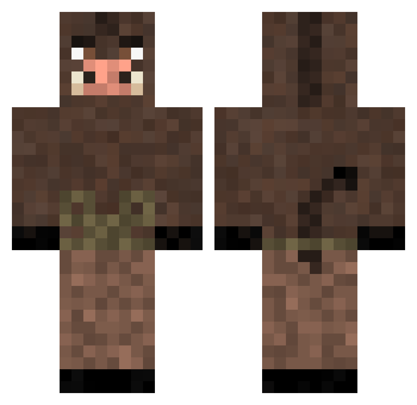 JeanJean667 Minecraft skin, front and back view