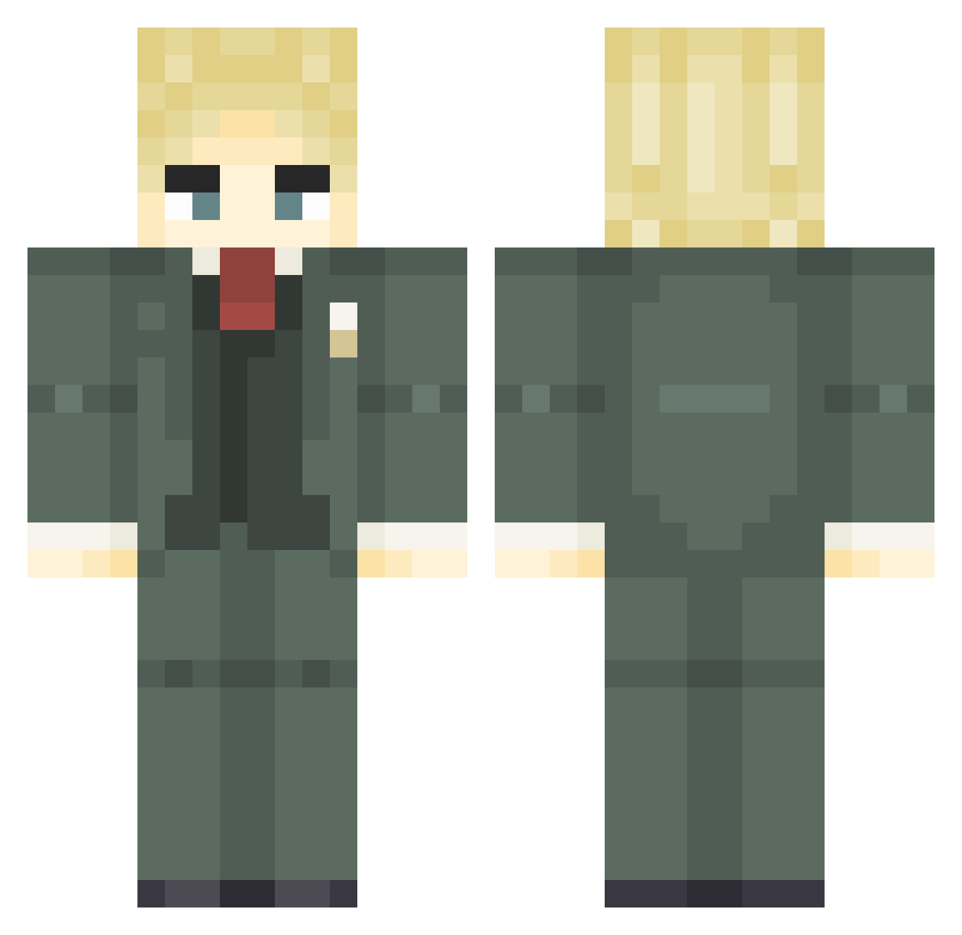 KeefSwan Minecraft skin, front and back view