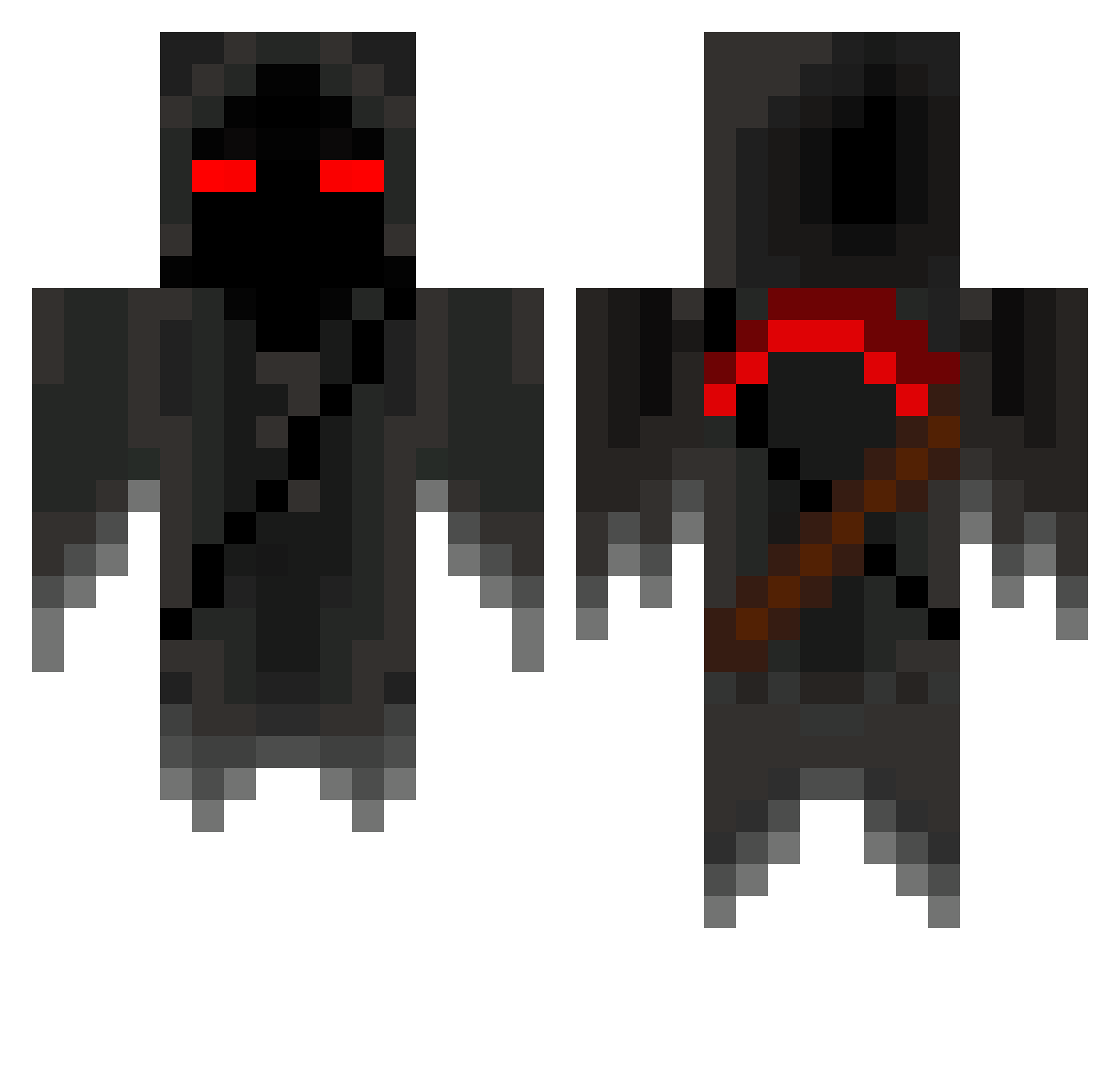 iSlayU Minecraft skin, front and back view