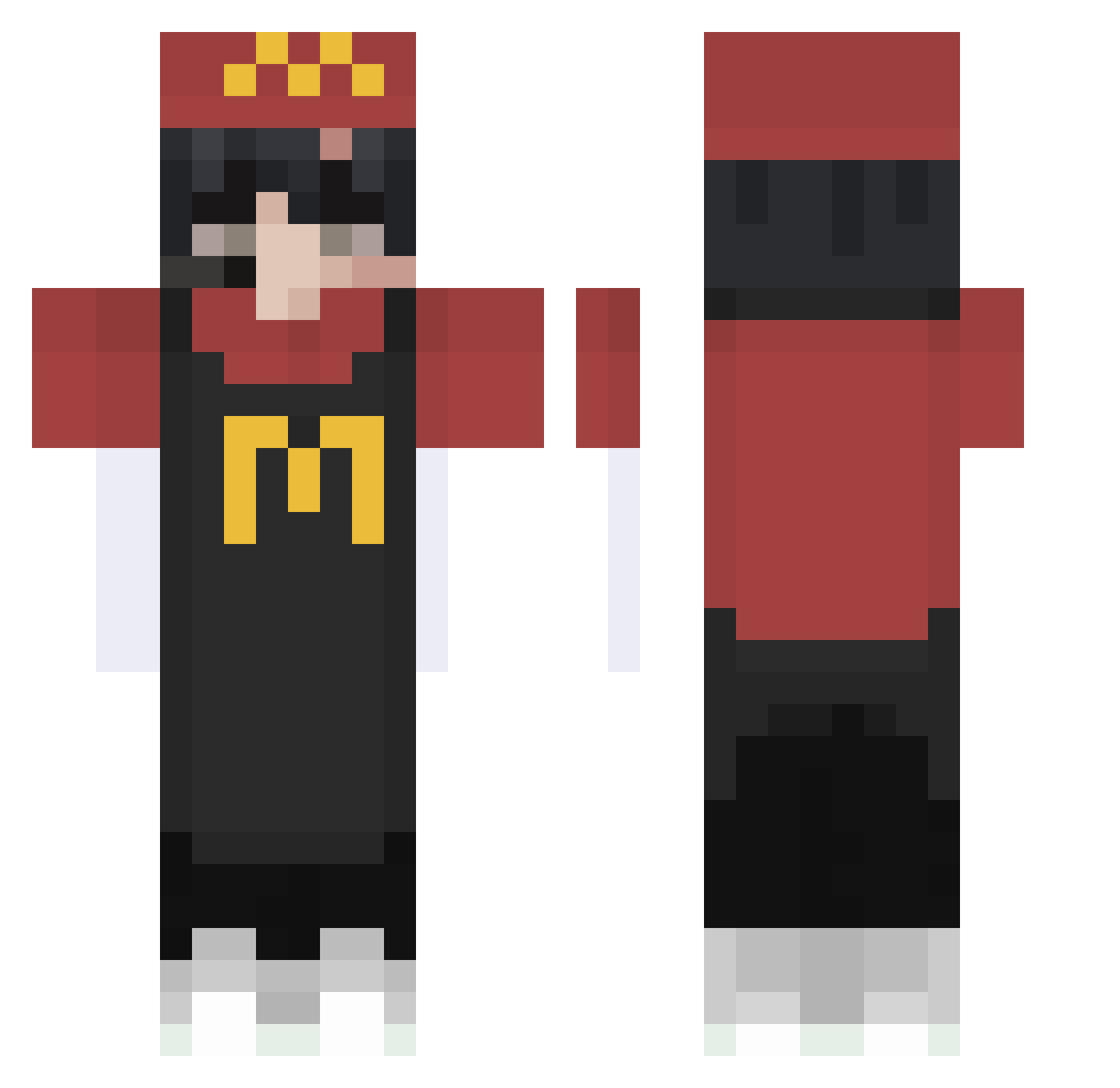 BurgerAmigo Minecraft skin, front and back view