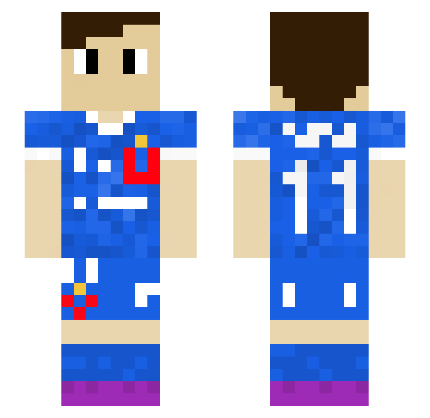 WARCELO21 Minecraft skin, front and back view