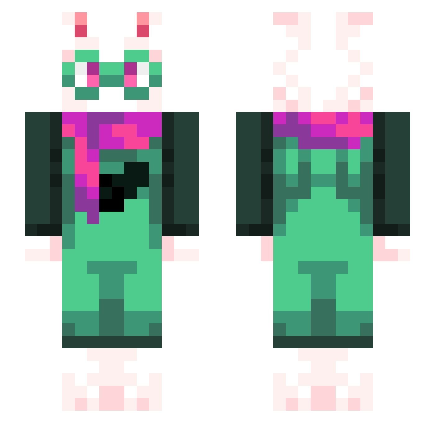 Eliwi Minecraft skin, front and back view