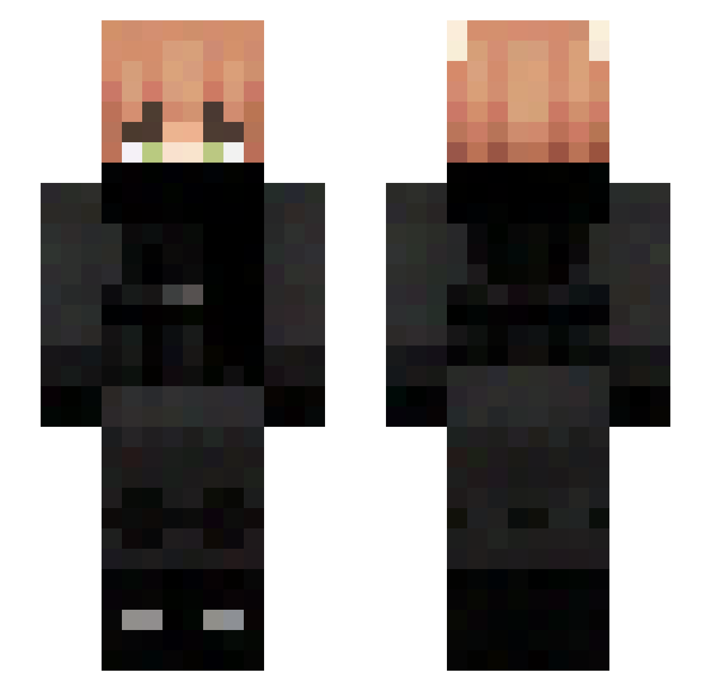 subdivider Minecraft skin, front and back view
