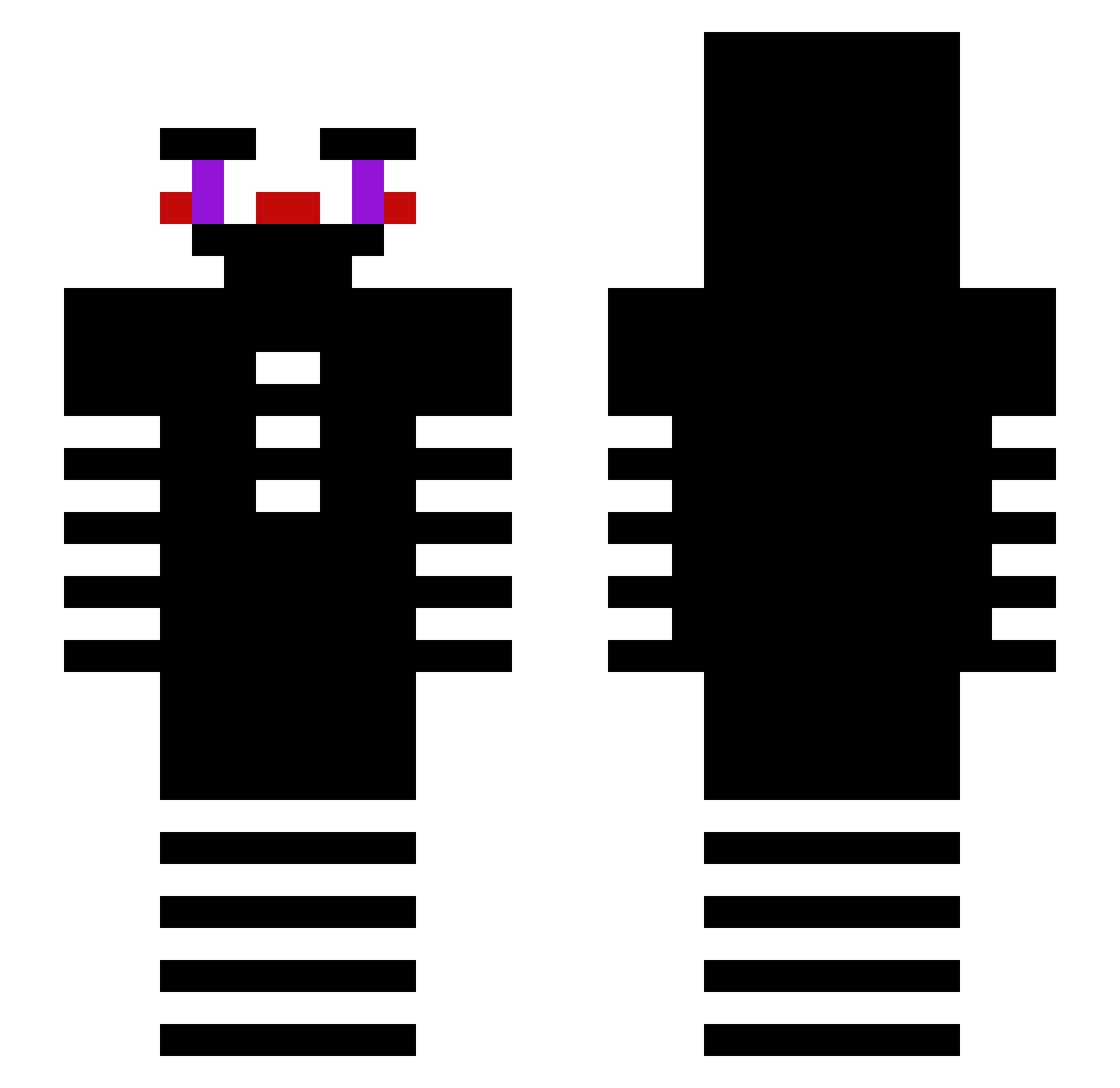 nooblitz Minecraft skin, front and back view
