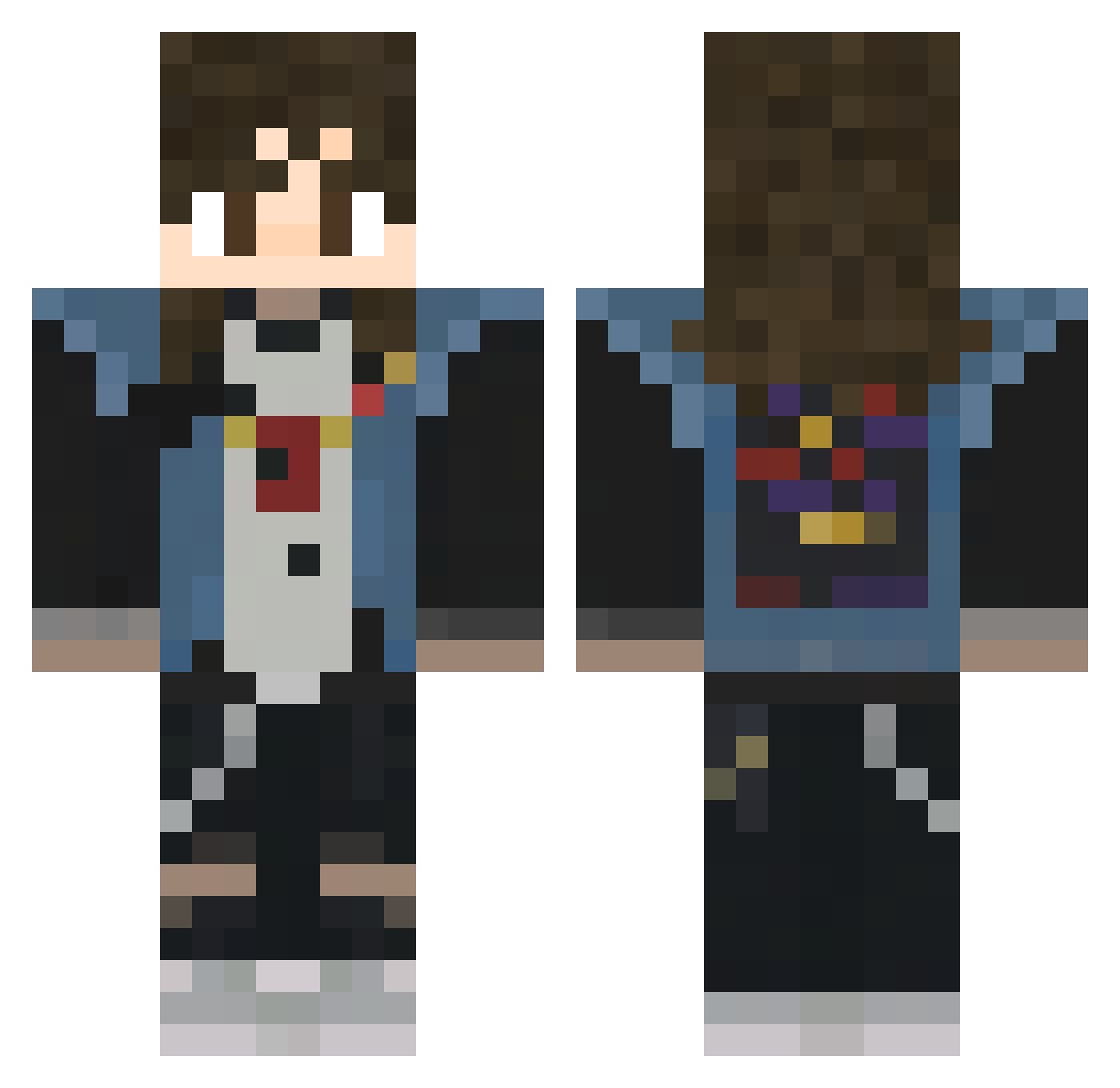 IPLEXDX Minecraft skin, front and back view