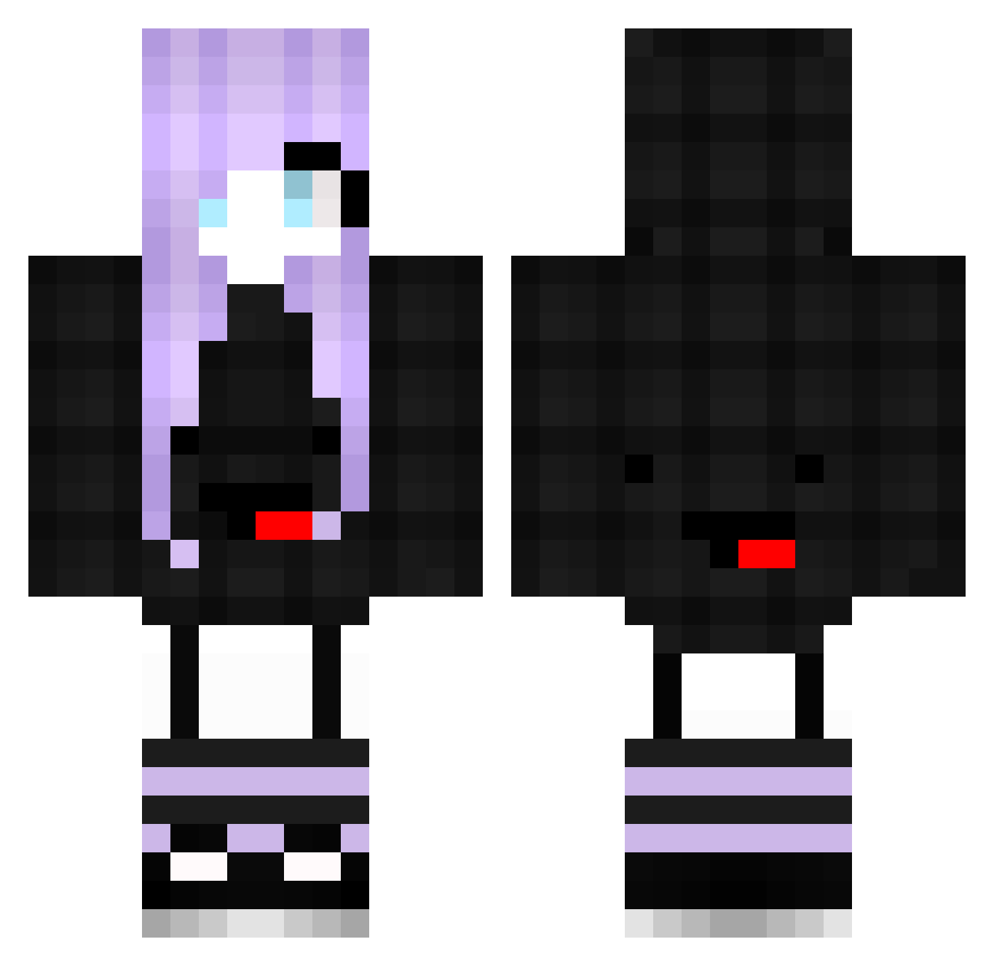 NotOcular Minecraft skin, front and back view