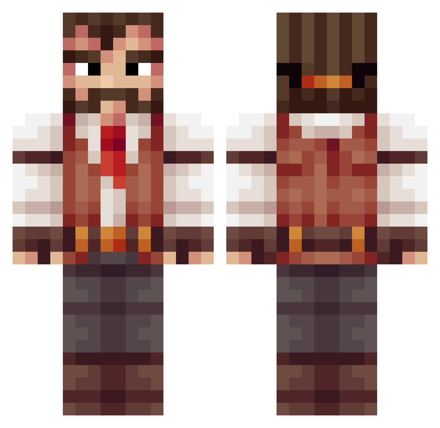 Hydreoh Minecraft skin, front and back view
