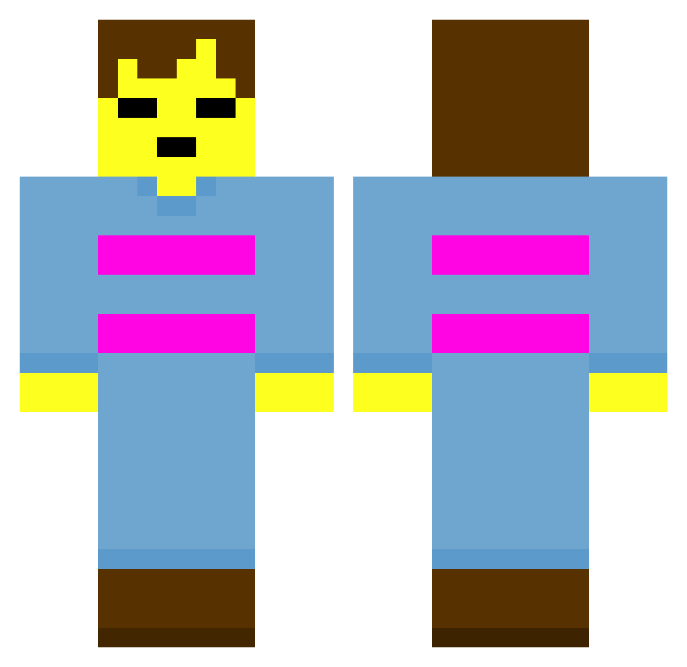 JobbyBam Minecraft skin, front and back view