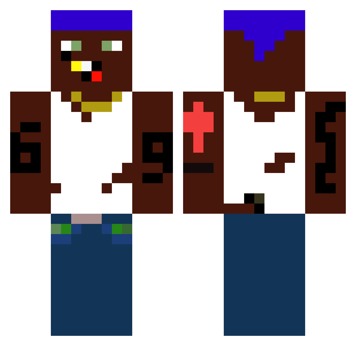 ShinyRelic52 Minecraft skin, front and back view