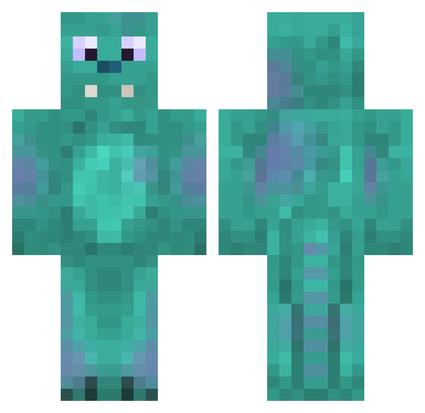 Apox4 Minecraft skin, front and back view