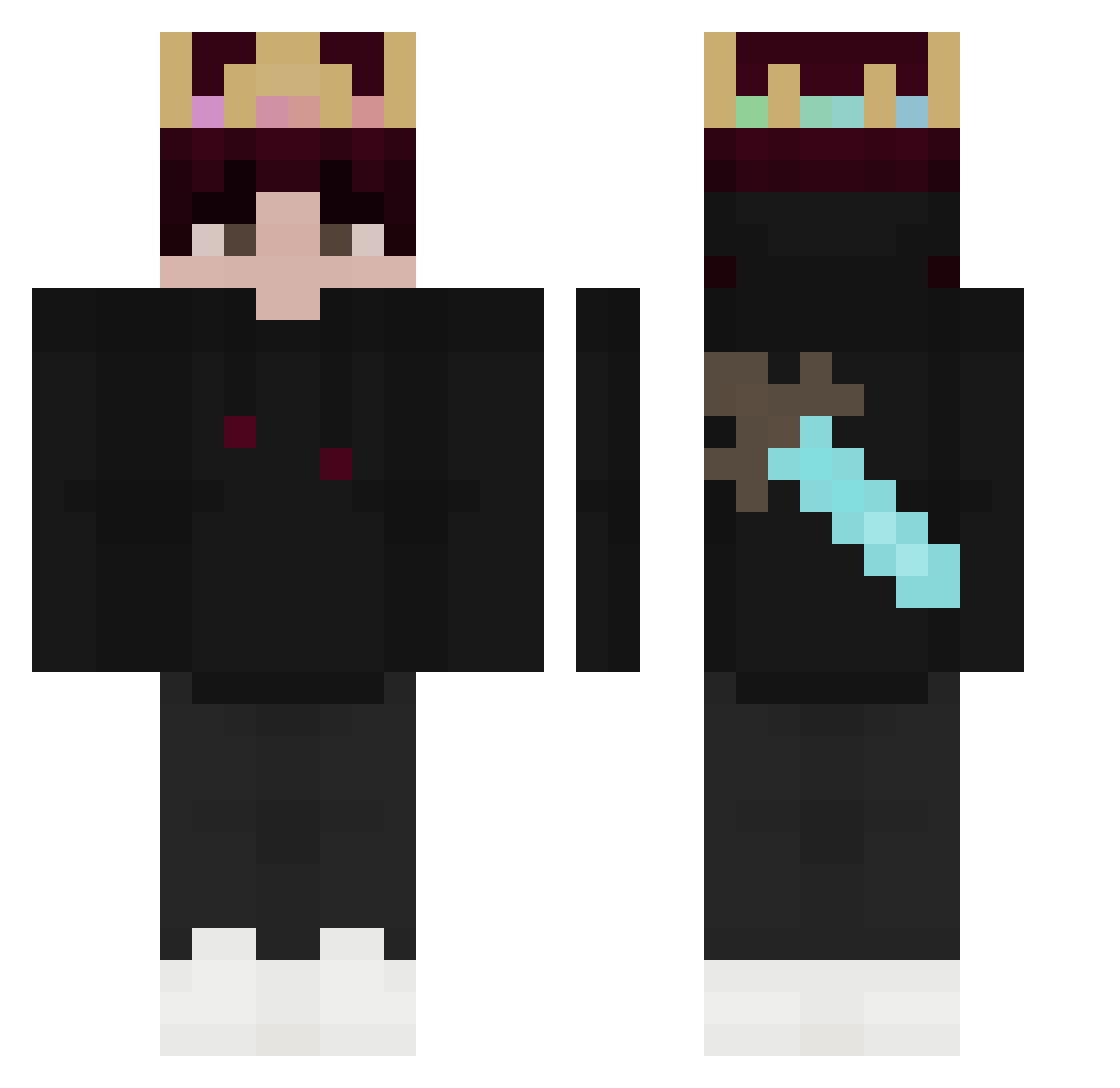 OmbraSuper Minecraft skin, front and back view
