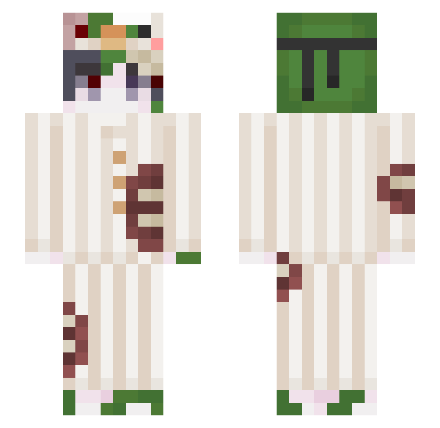 FreeEnsar Minecraft skin, front and back view