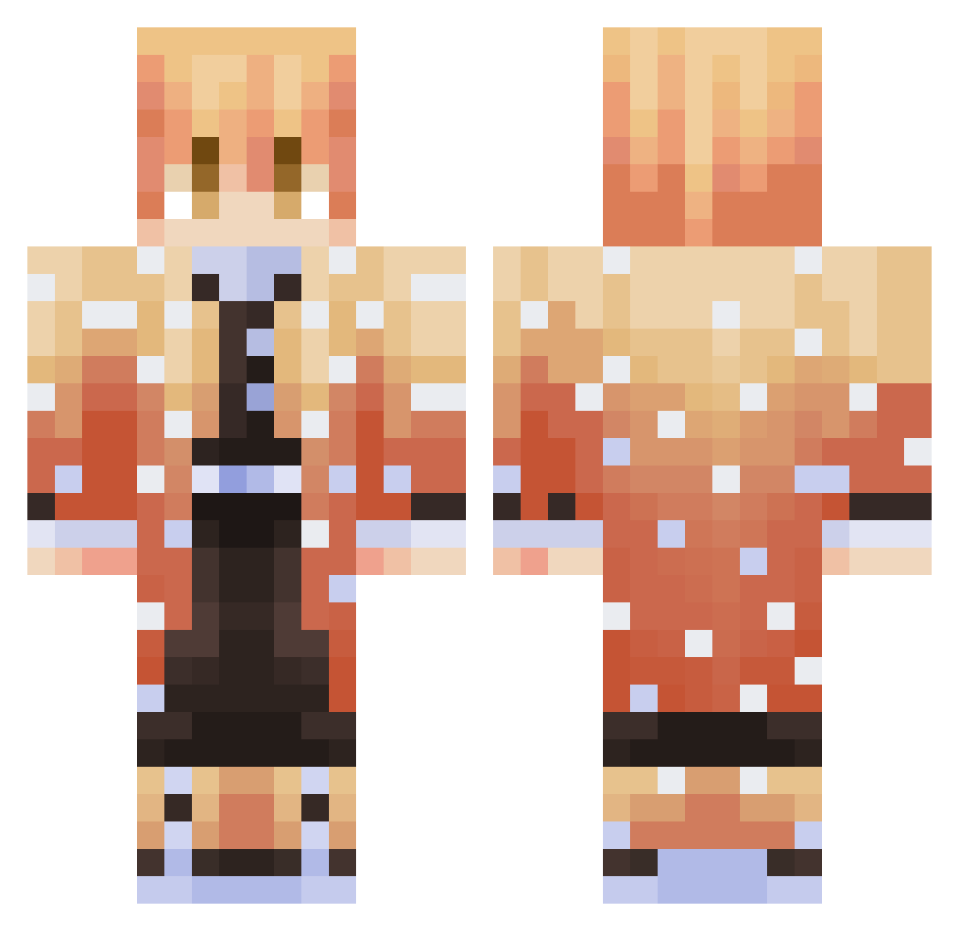 samega Minecraft skin, front and back view