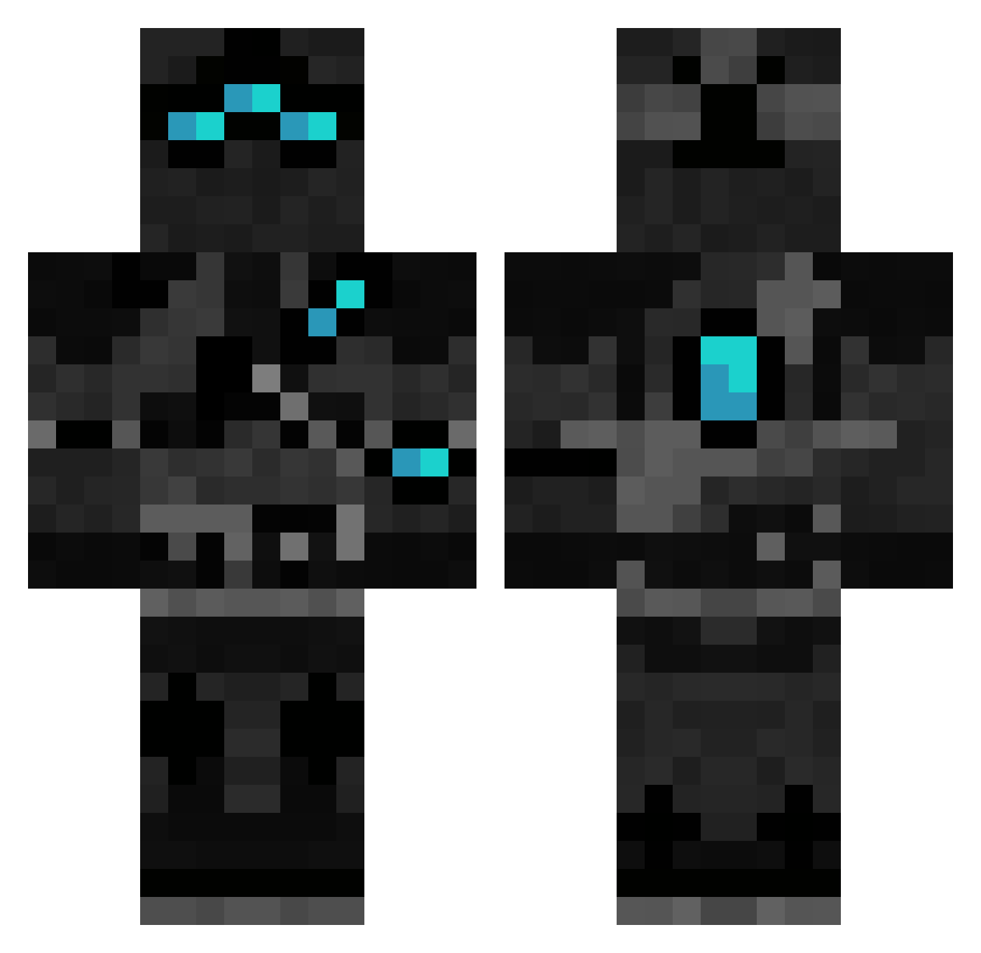 Ryuett Minecraft skin, front and back view