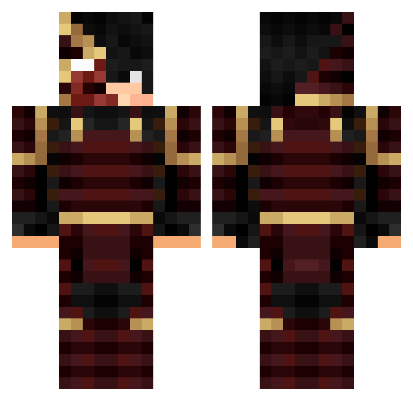 Sventry Minecraft skin, front and back view