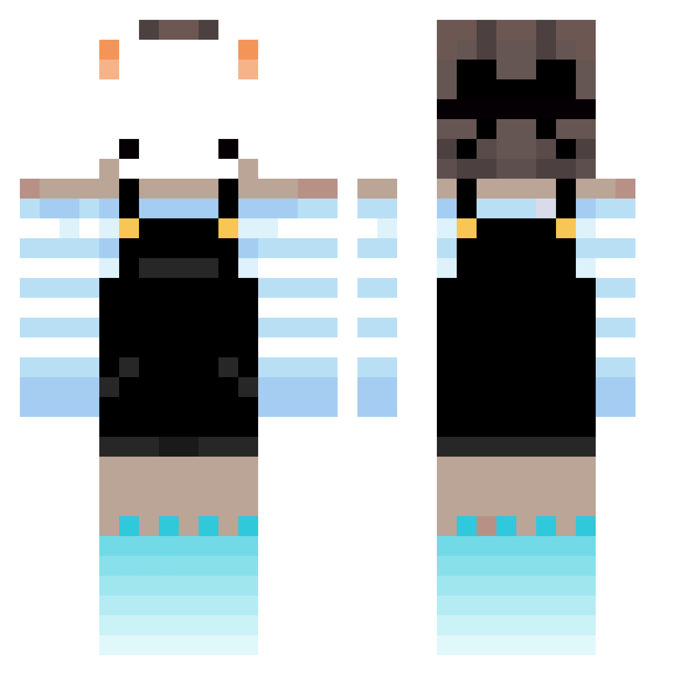 ChefLizard Minecraft skin, front and back view