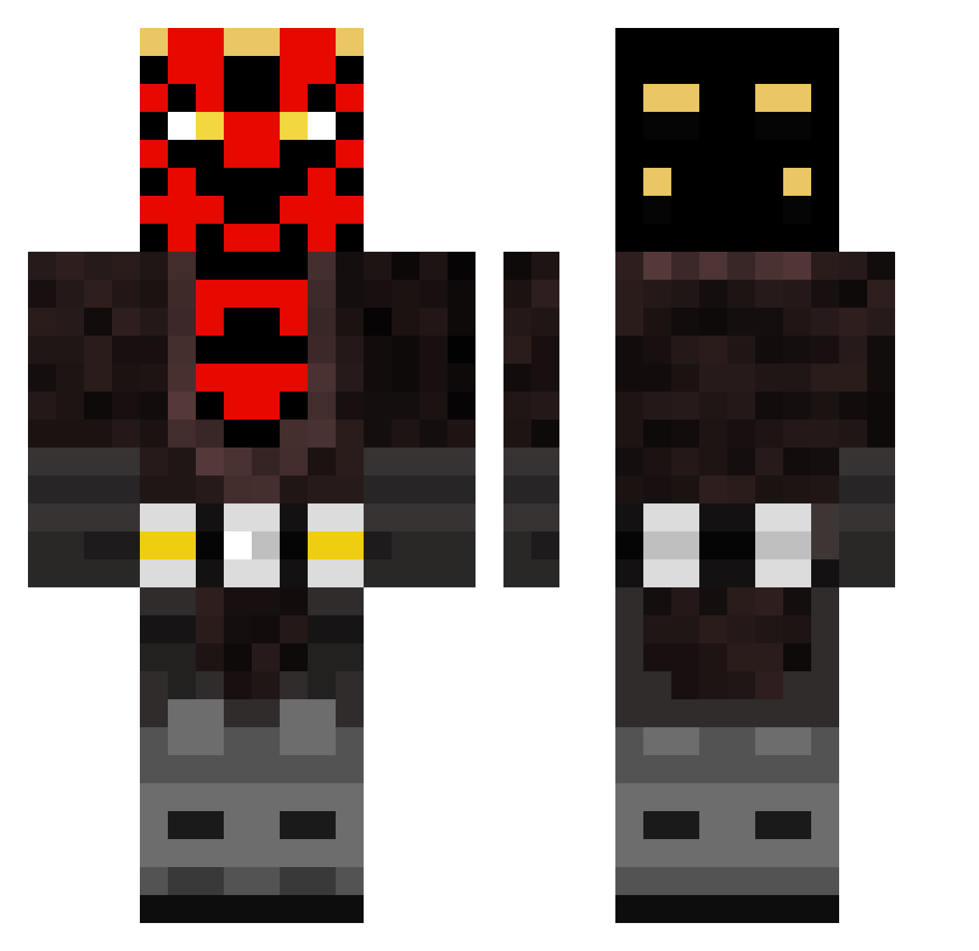 Jaydon9110 Minecraft skin, front and back view