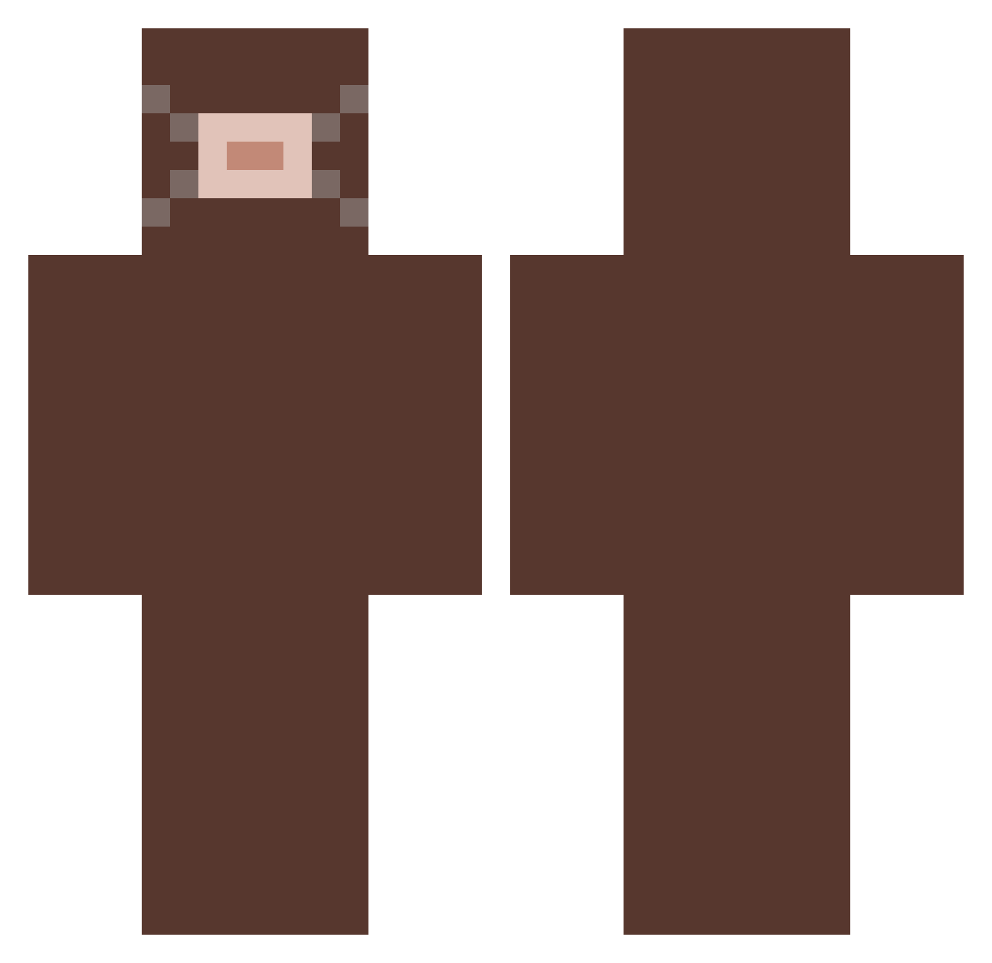Stokastikket Minecraft skin, front and back view