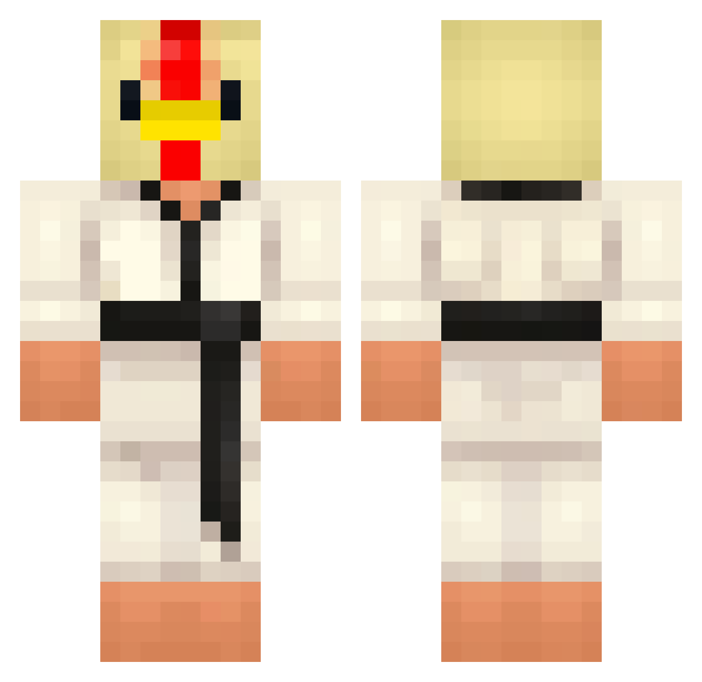 Jabvelin Minecraft skin, front and back view