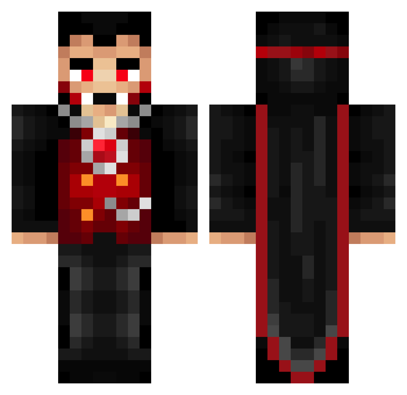 SwineExcalibur Minecraft skin, front and back view