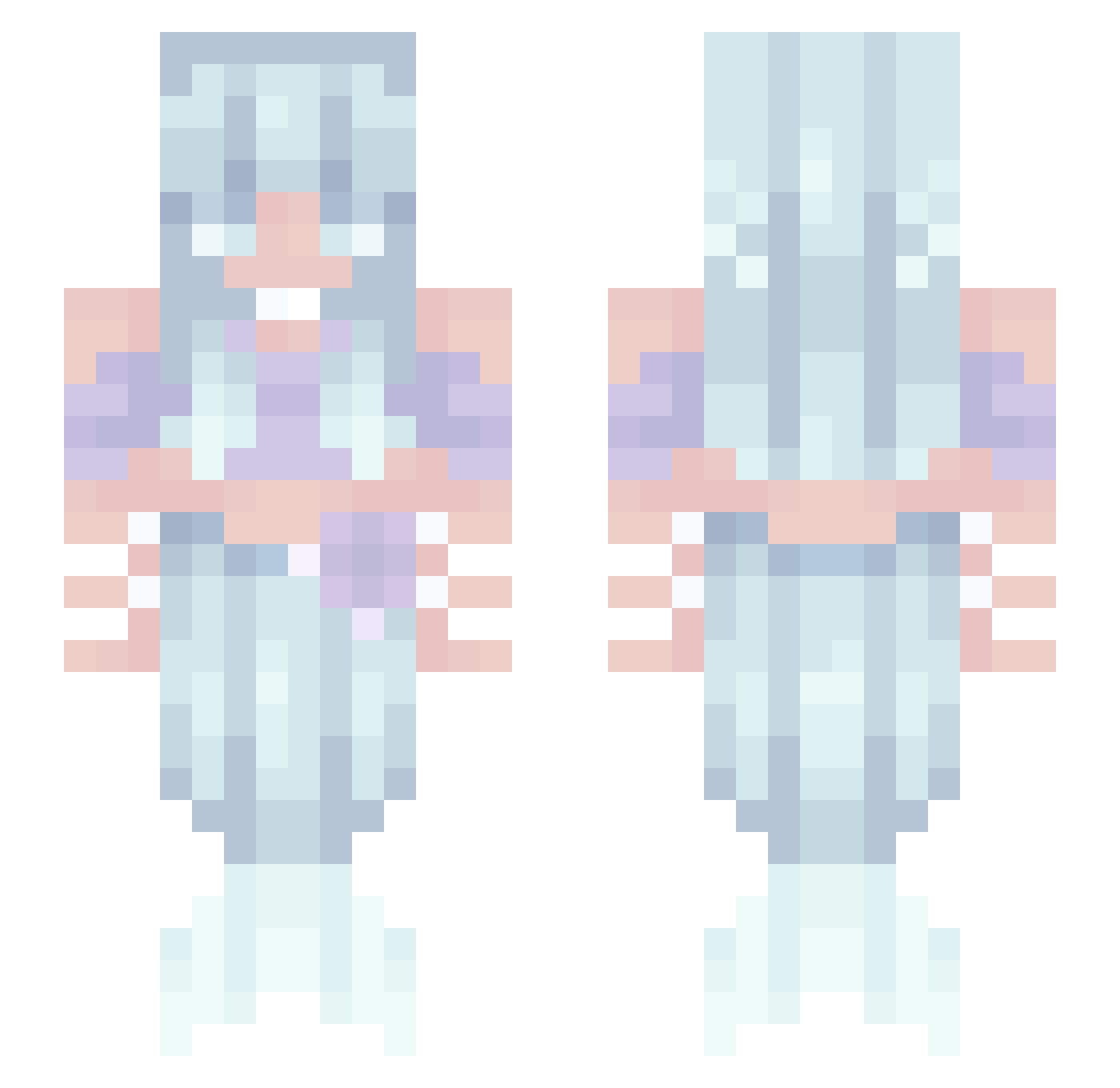 Soggywuffles Minecraft skin, front and back view
