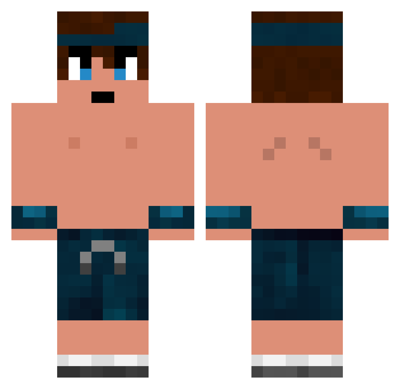 YourMomStepSon Minecraft skin, front and back view