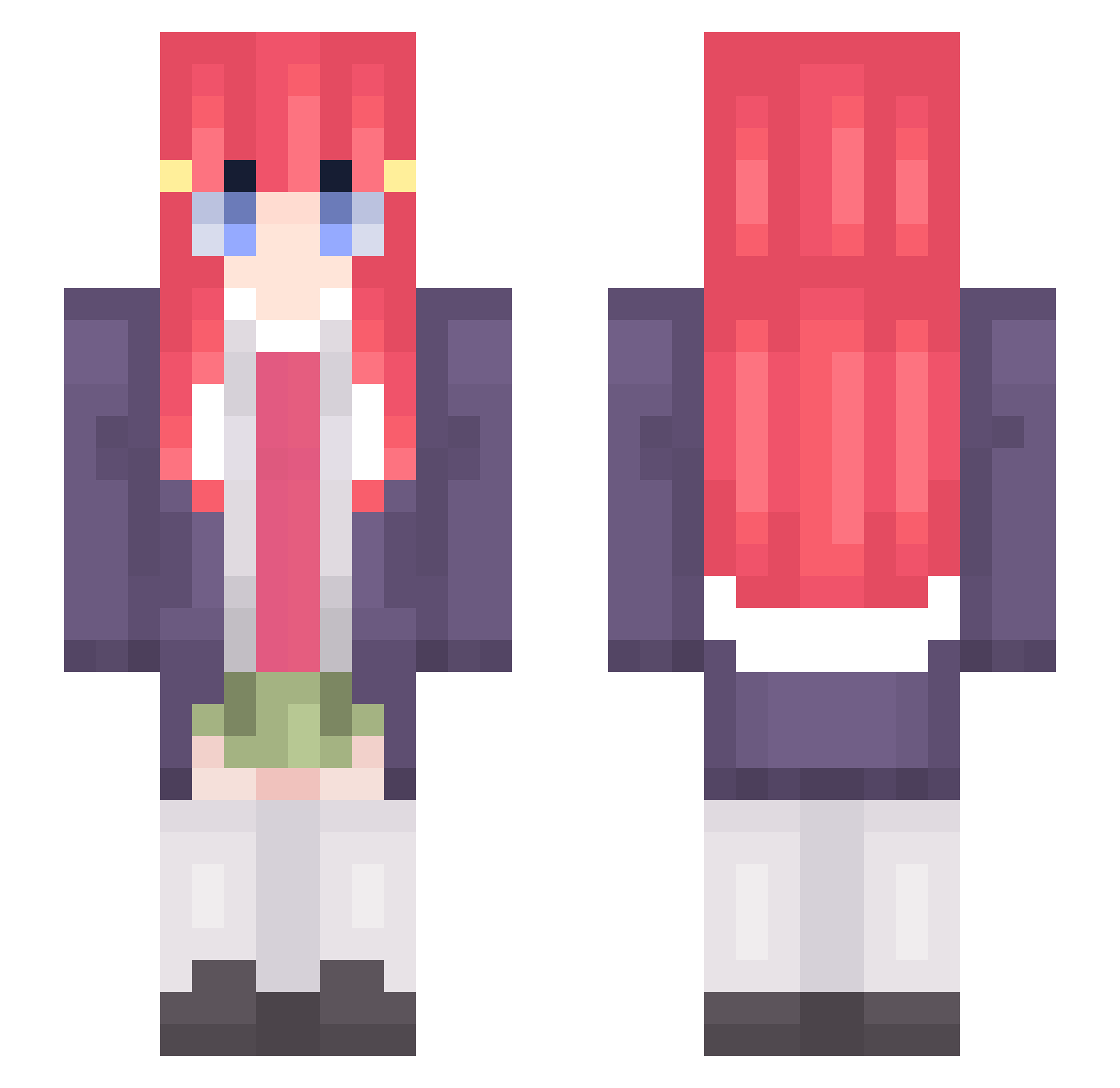 A1ayy Minecraft skin, front and back view