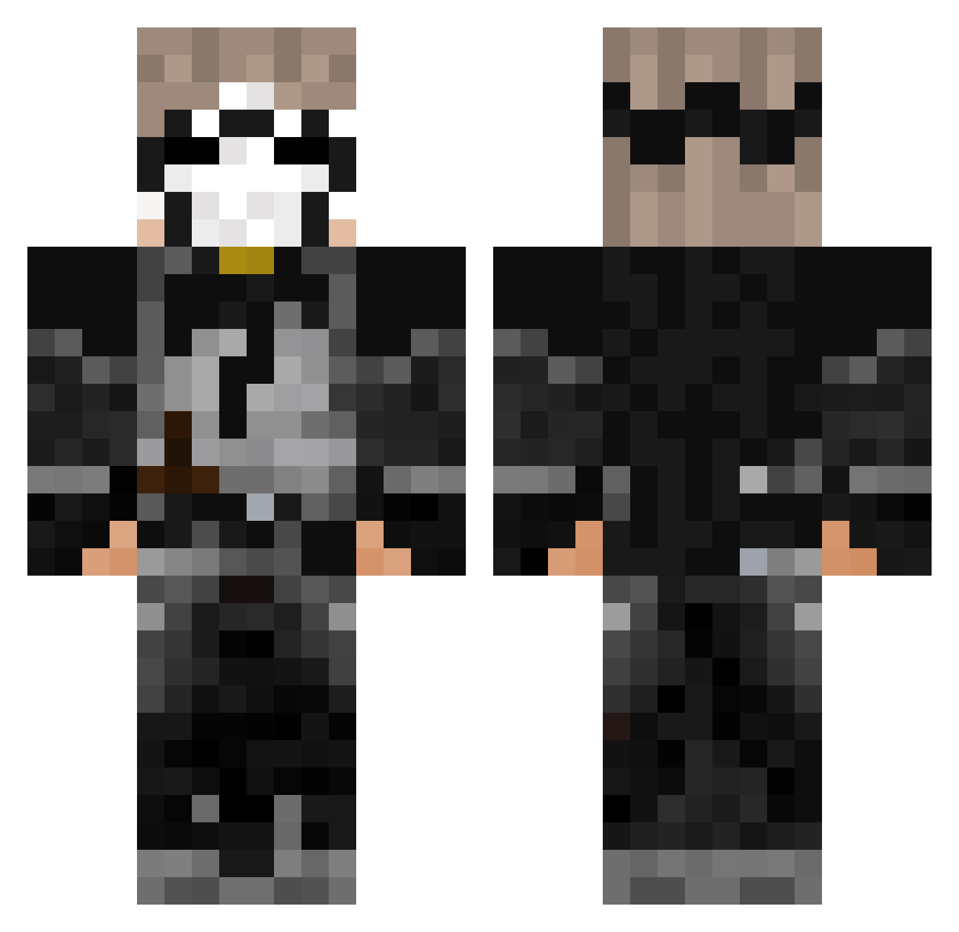 yece Minecraft skin, front and back view