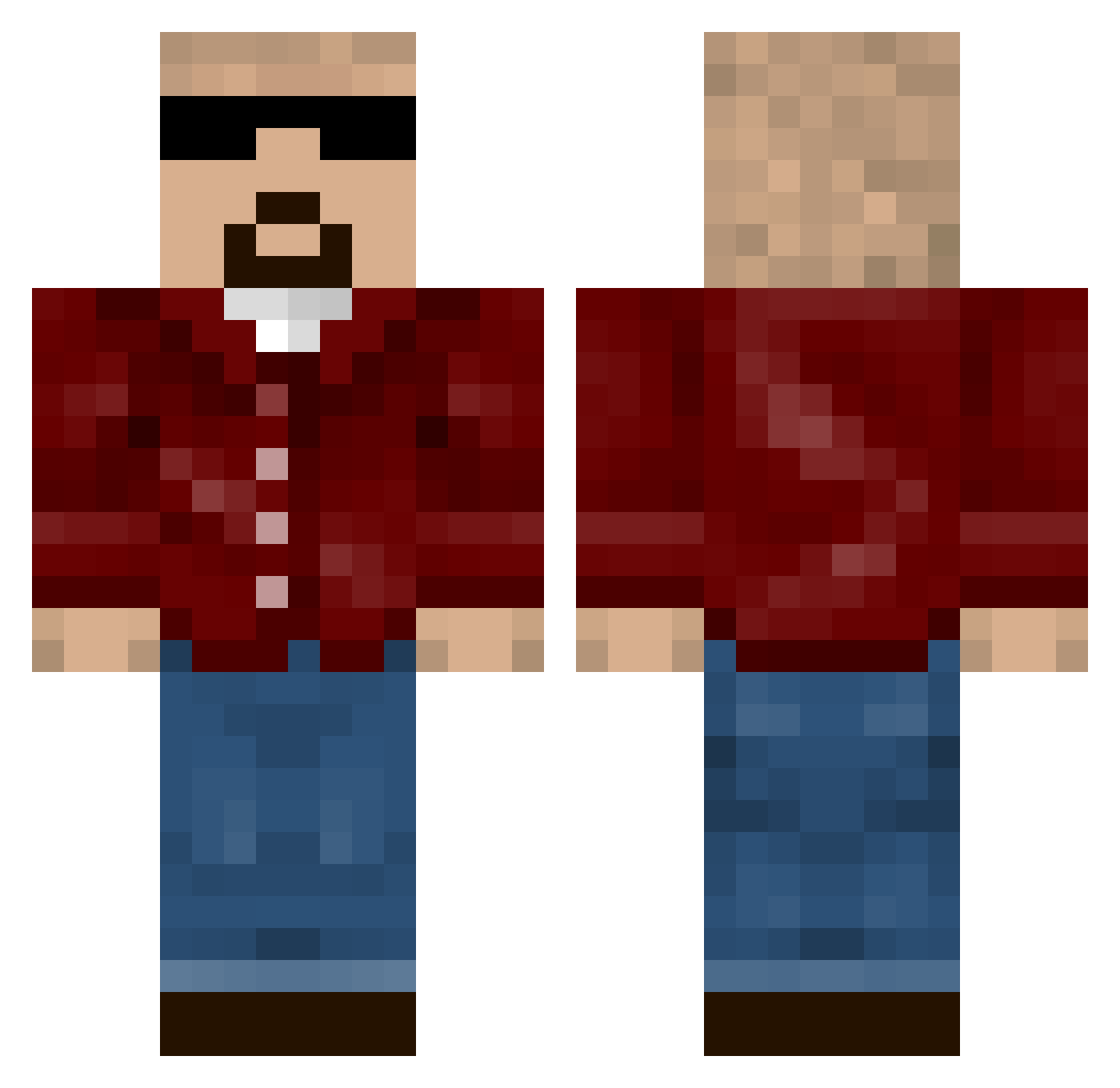 DaOffspring Minecraft skin, front and back view