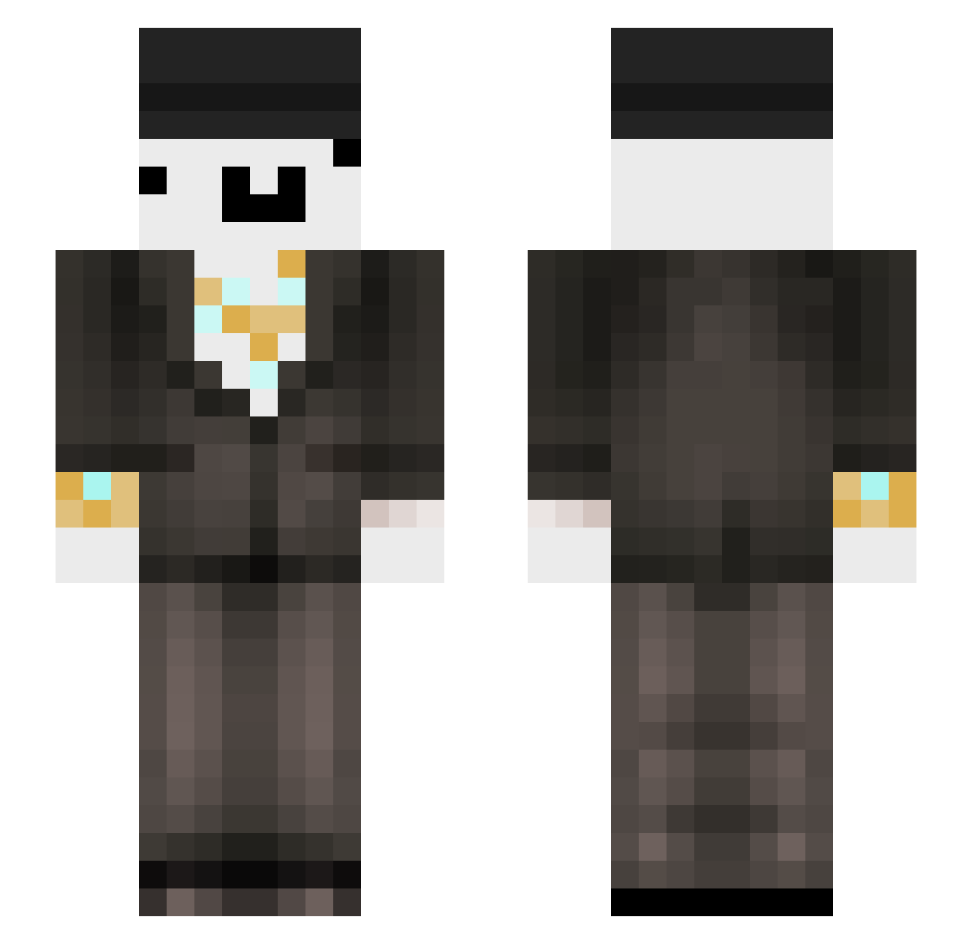 okdope Minecraft skin, front and back view