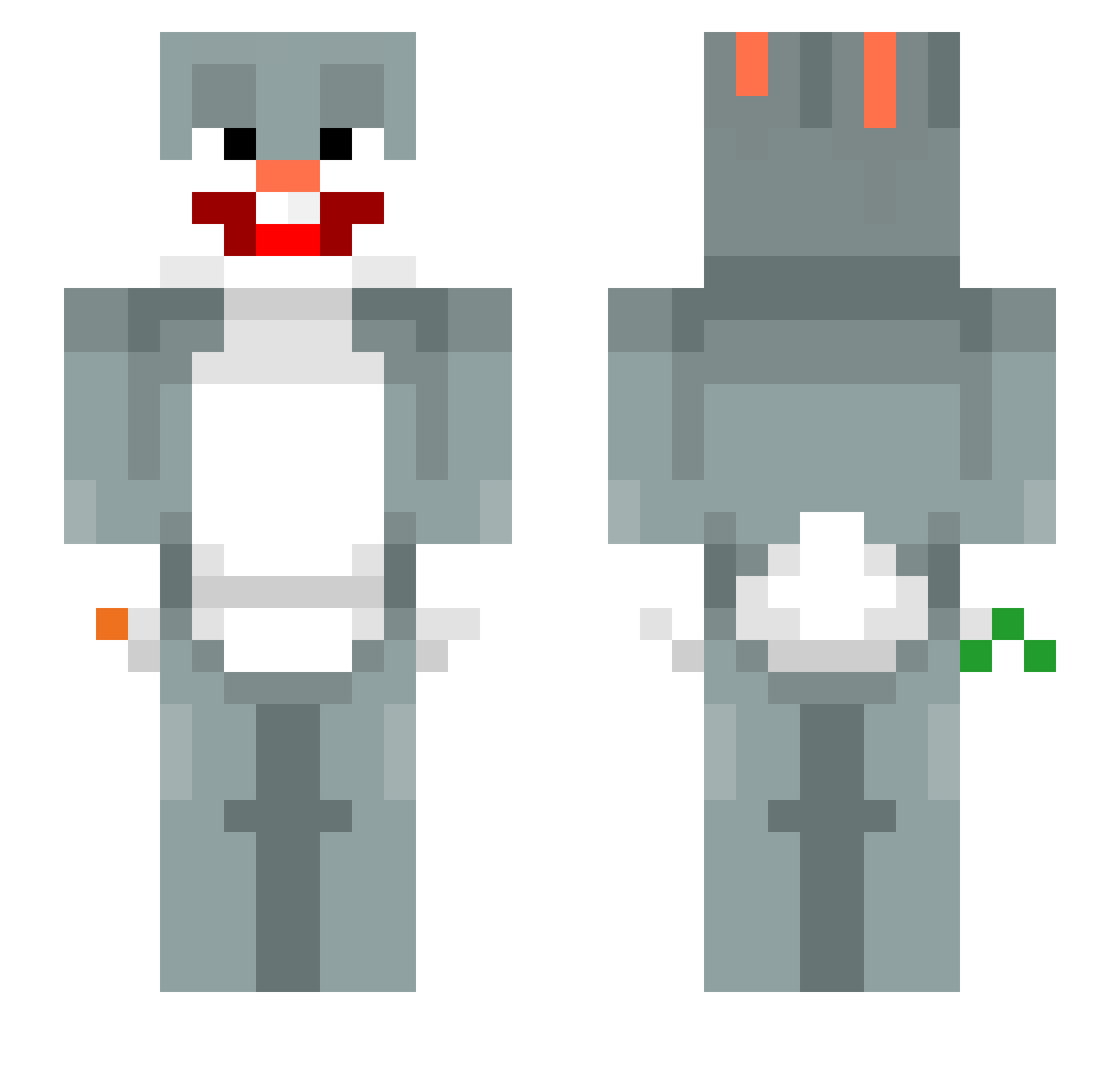 Ilmas Minecraft skin, front and back view