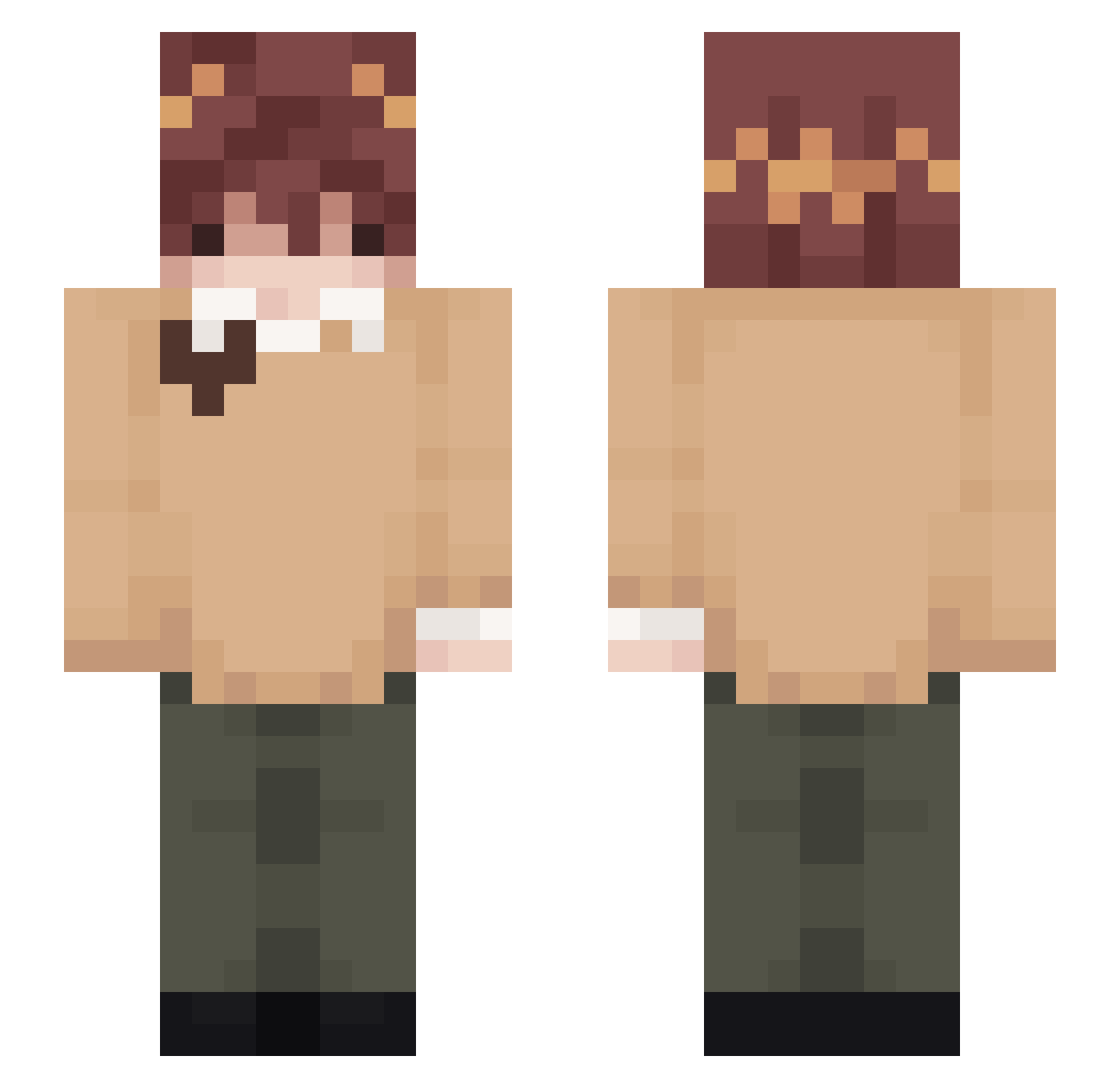 Apyh Minecraft skin, front and back view