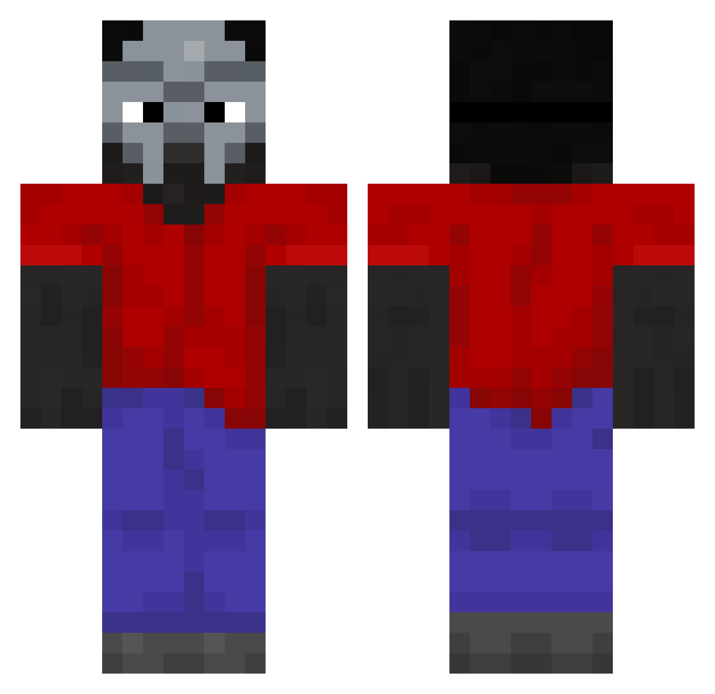 NotNastro Minecraft skin, front and back view