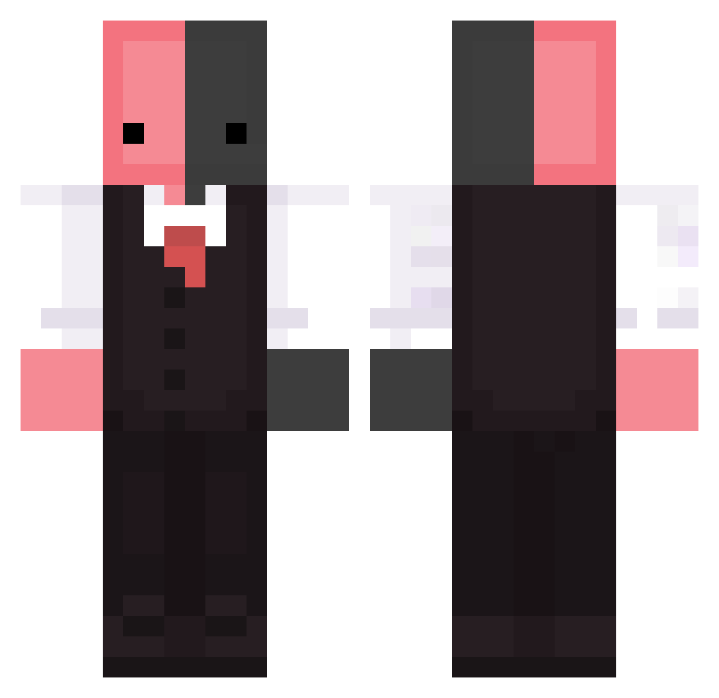 OitoSama Minecraft skin, front and back view