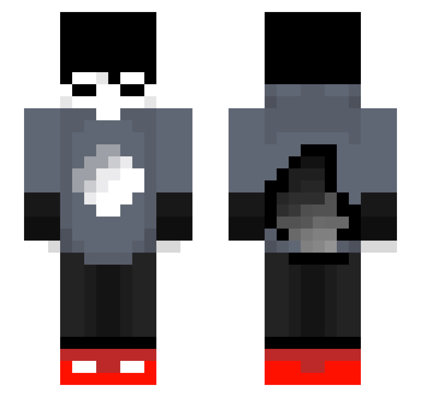 SpokIsNotHere Minecraft skin, front and back view