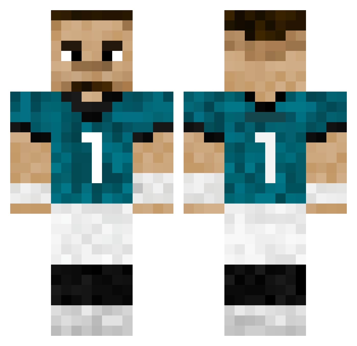 booogiee Minecraft skin, front and back view