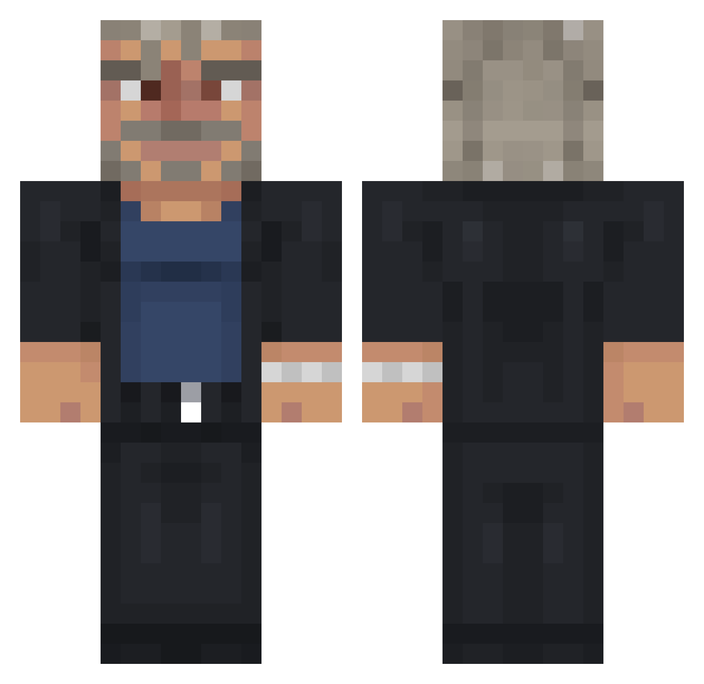 CannibalCain_ Minecraft skin, front and back view