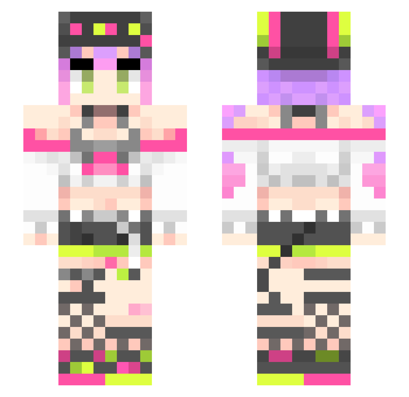 BadAtNamesJustin Minecraft skin, front and back view