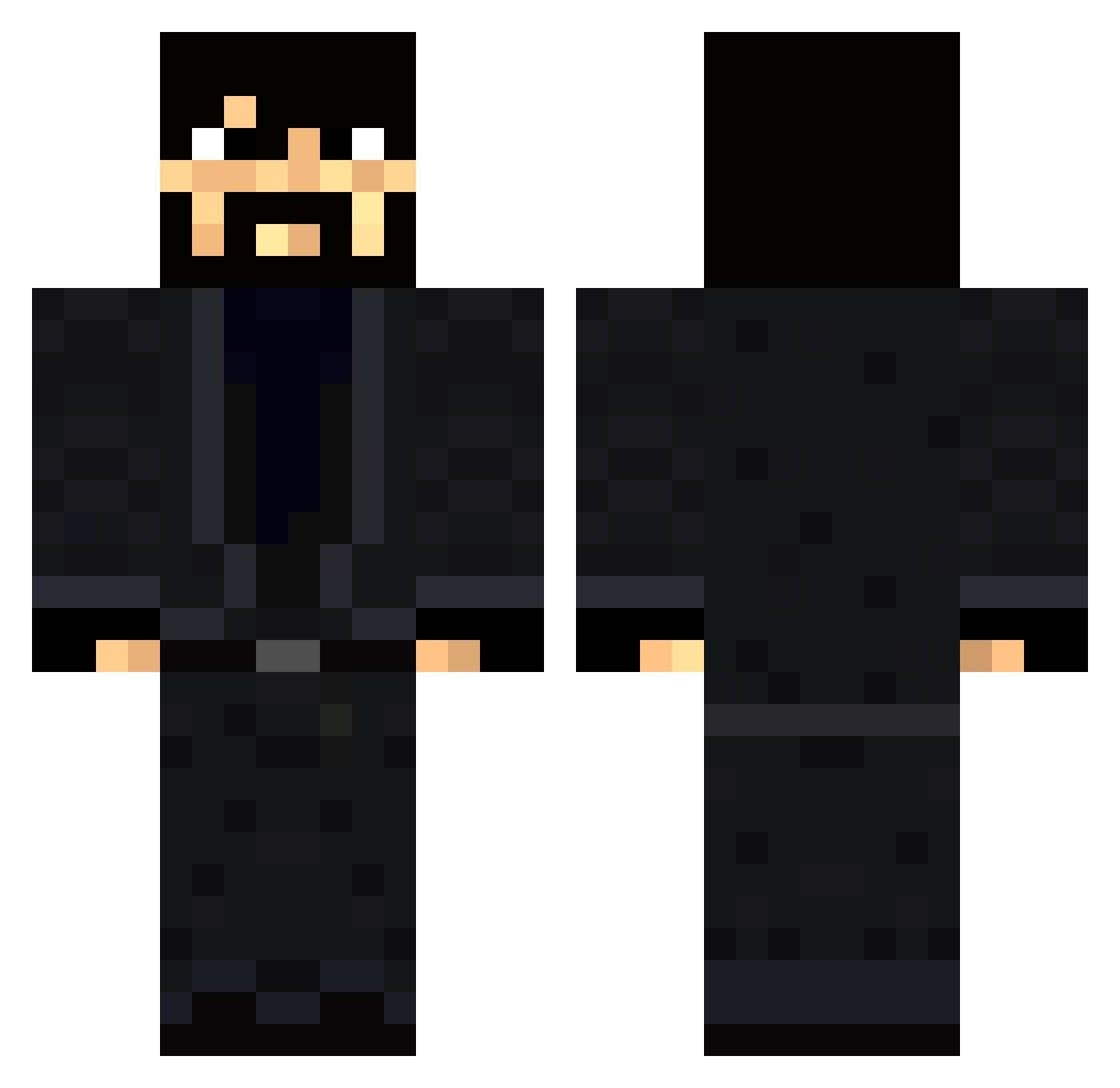 NotWelly Minecraft skin, front and back view