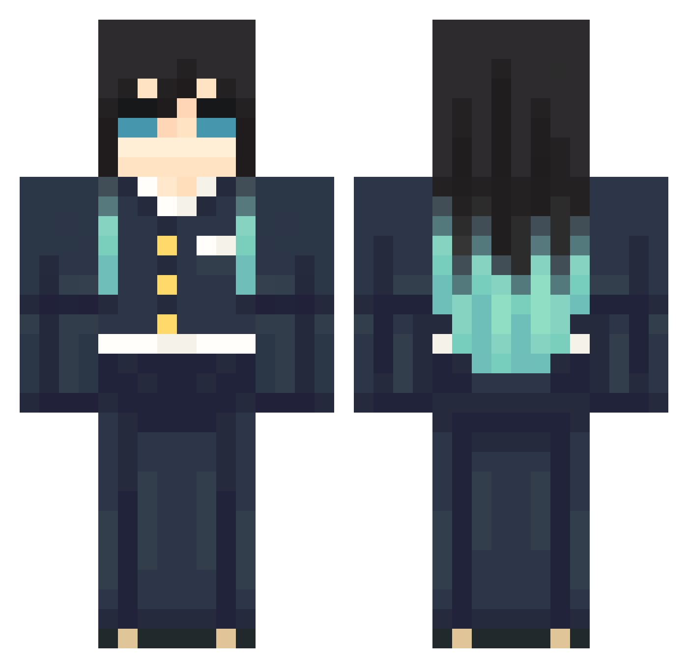 YongW00 Minecraft skin, front and back view