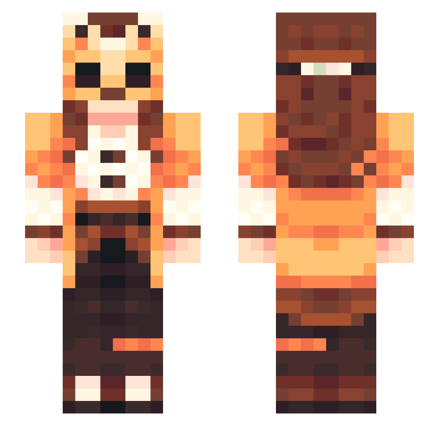 eepylara Minecraft skin, front and back view
