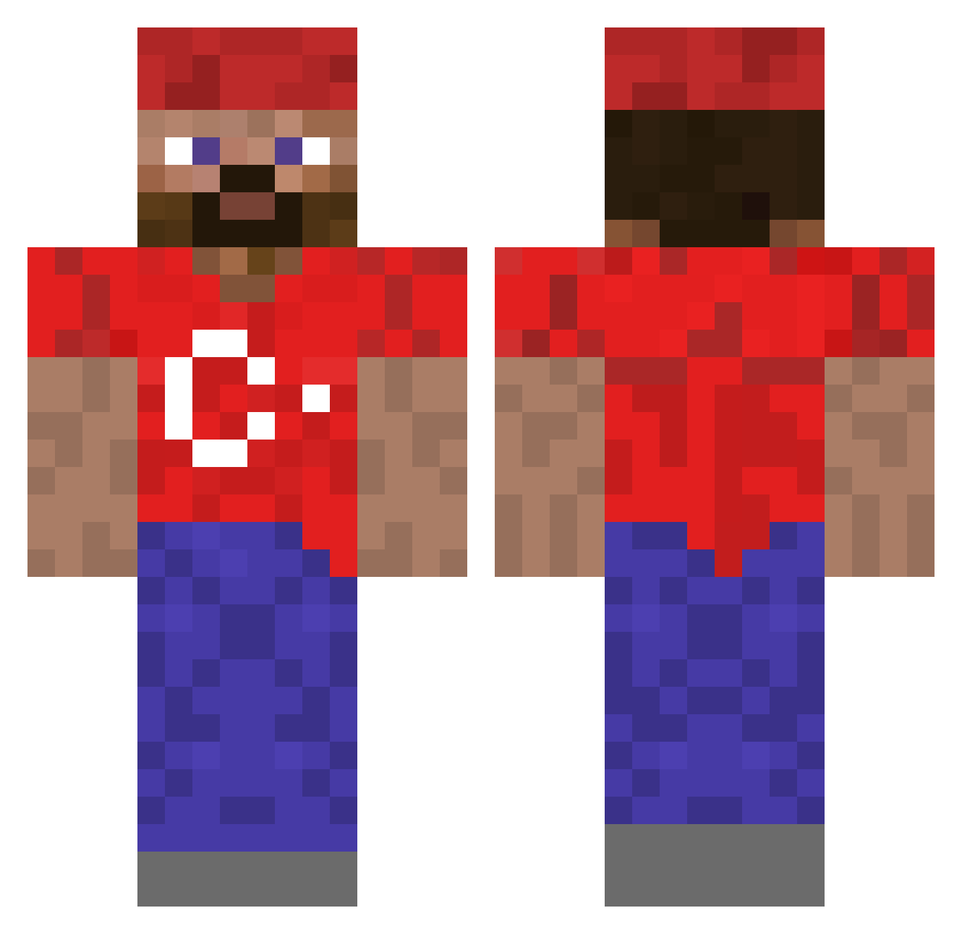 TondaGHG Minecraft skin, front and back view