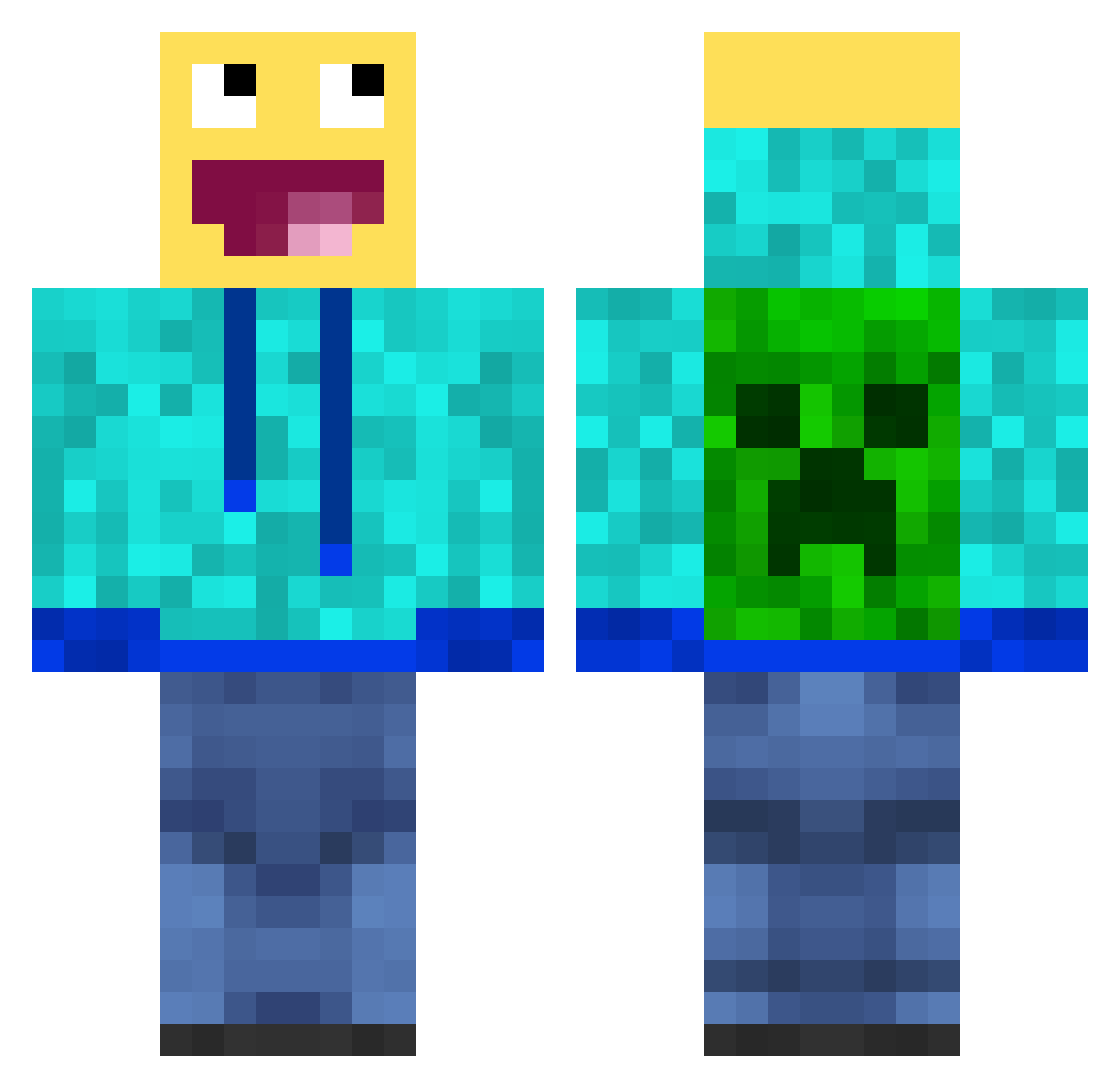 fifteenth Minecraft skin, front and back view
