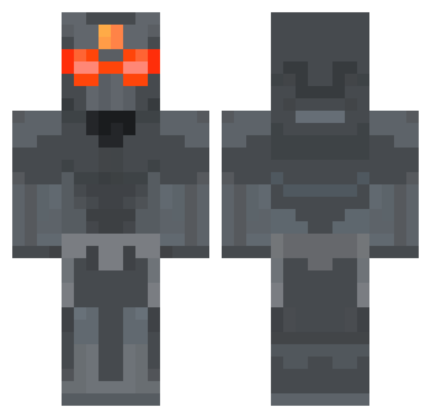 Sparklinko Minecraft skin, front and back view