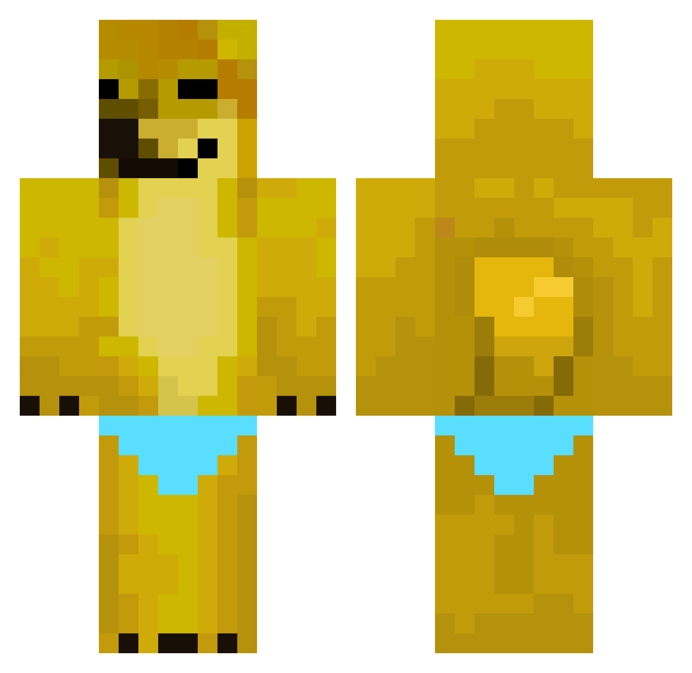 Biprach Minecraft skin, front and back view