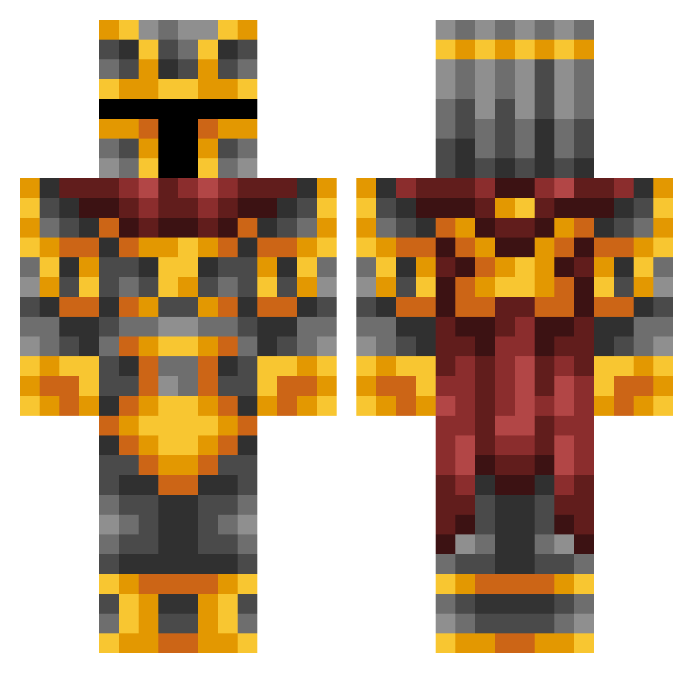 refuge Minecraft skin, front and back view